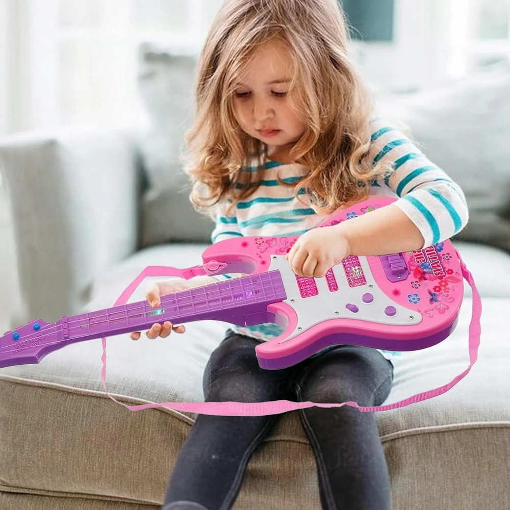 Žaislinė gitara vaikams, rožinė, 53 cm