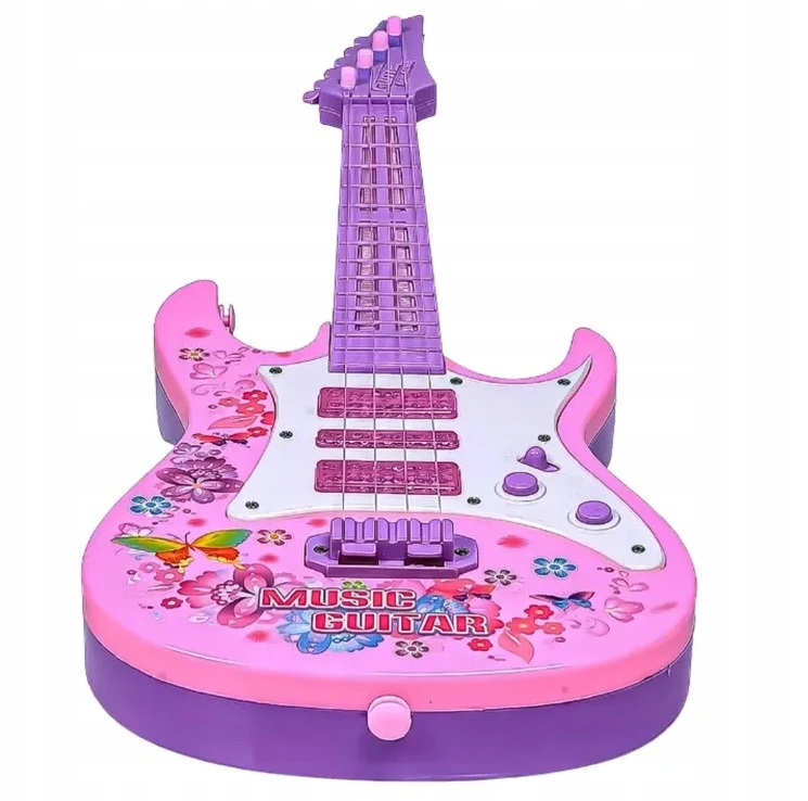 Žaislinė gitara vaikams, rožinė, 53 cm