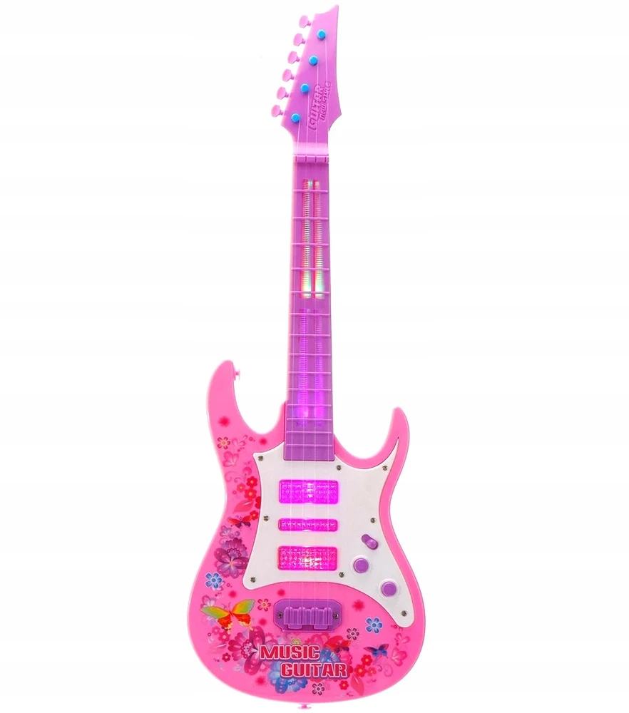 Žaislinė gitara vaikams, rožinė, 53 cm