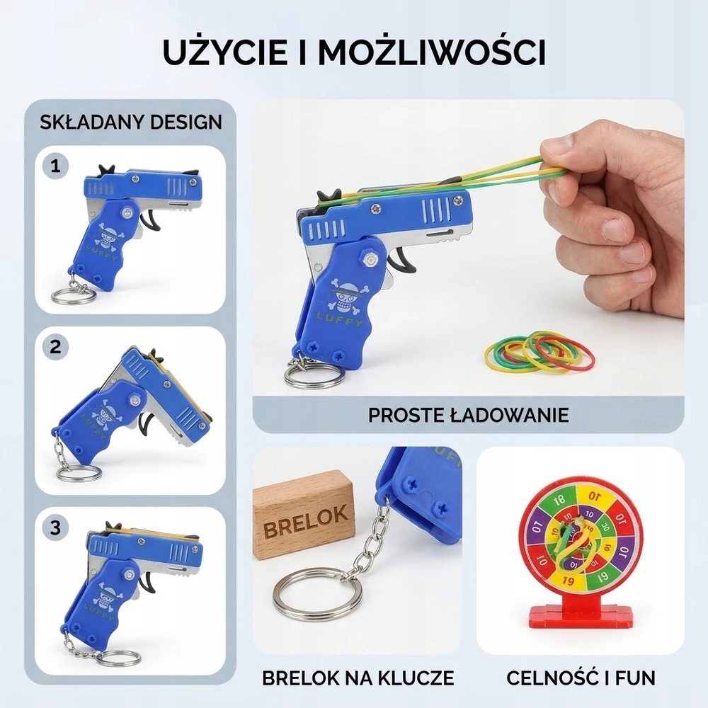 Žaislinis guminukų pistoletas Ikonka, mėlynas