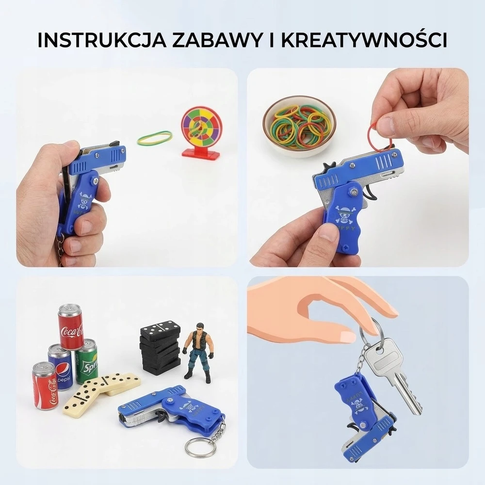 Žaislinis guminukų pistoletas Ikonka, mėlynas