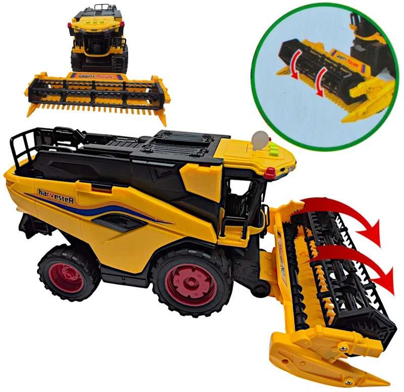 Žaislinis New Holland traktorius-kombainas – su garsais, šviesomis ir važiuojančiomis detalėmis