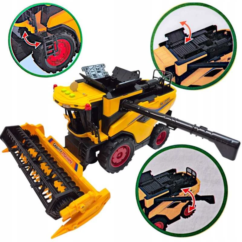 Žaislinis New Holland traktorius-kombainas – su garsais, šviesomis ir važiuojančiomis detalėmis