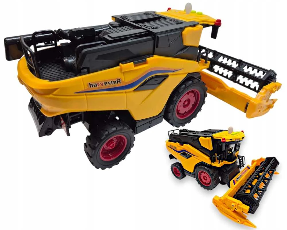 Žaislinis New Holland traktorius-kombainas – su garsais, šviesomis ir važiuojančiomis detalėmis