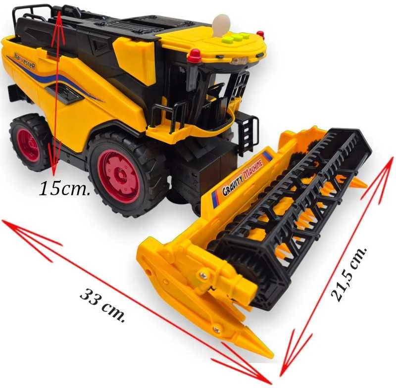 Žaislinis New Holland traktorius-kombainas – su garsais, šviesomis ir važiuojančiomis detalėmis