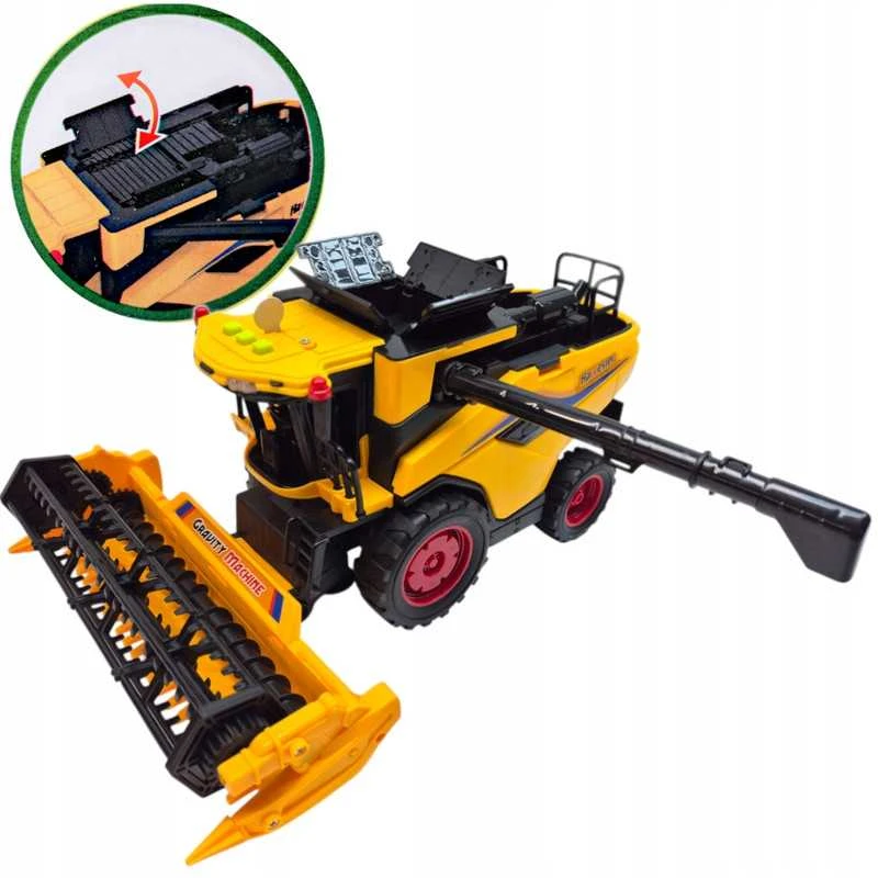 Žaislinis New Holland traktorius-kombainas – su garsais, šviesomis ir važiuojančiomis detalėmis