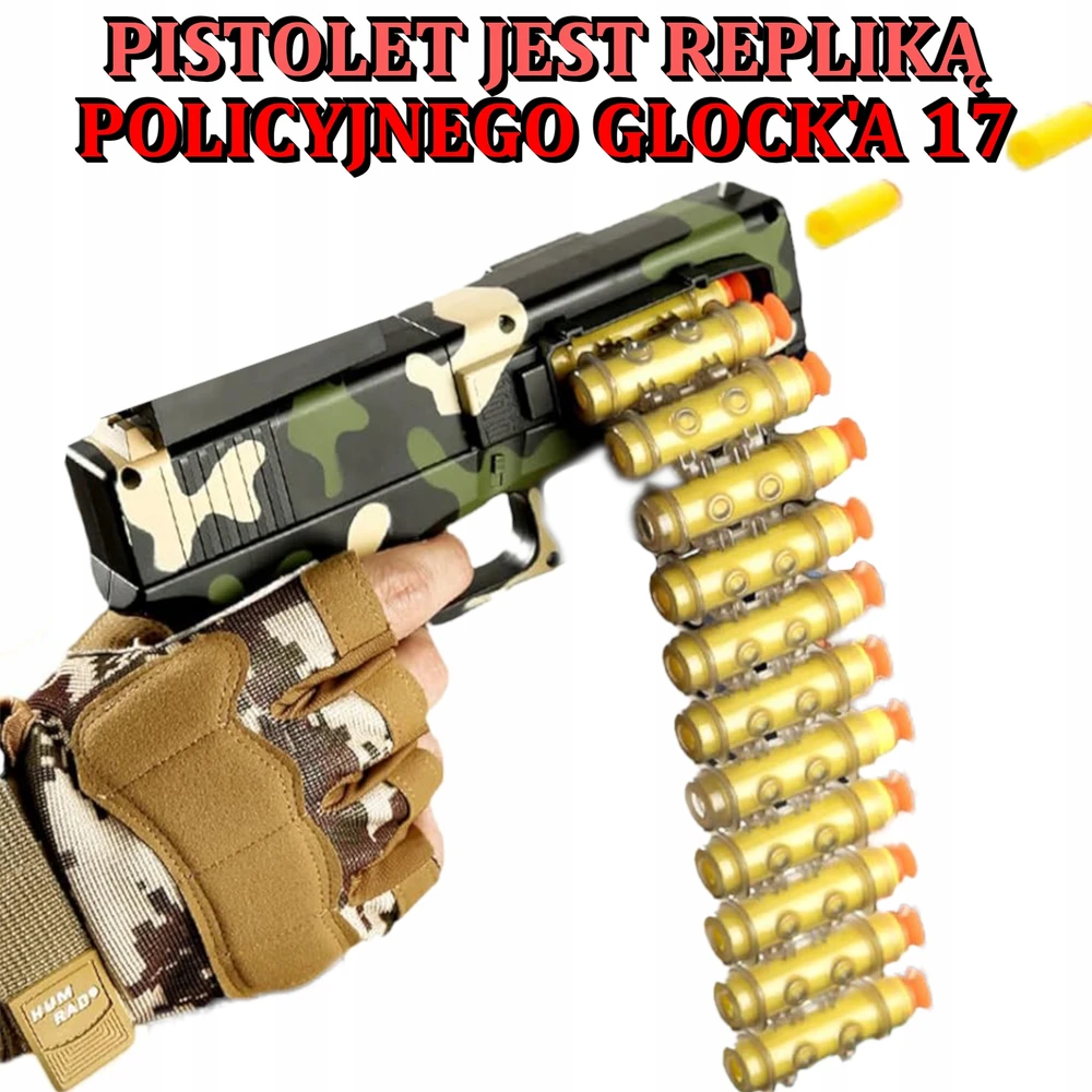 Žaislinis putplasčio strėlyčių pistoletas, 20 vnt.