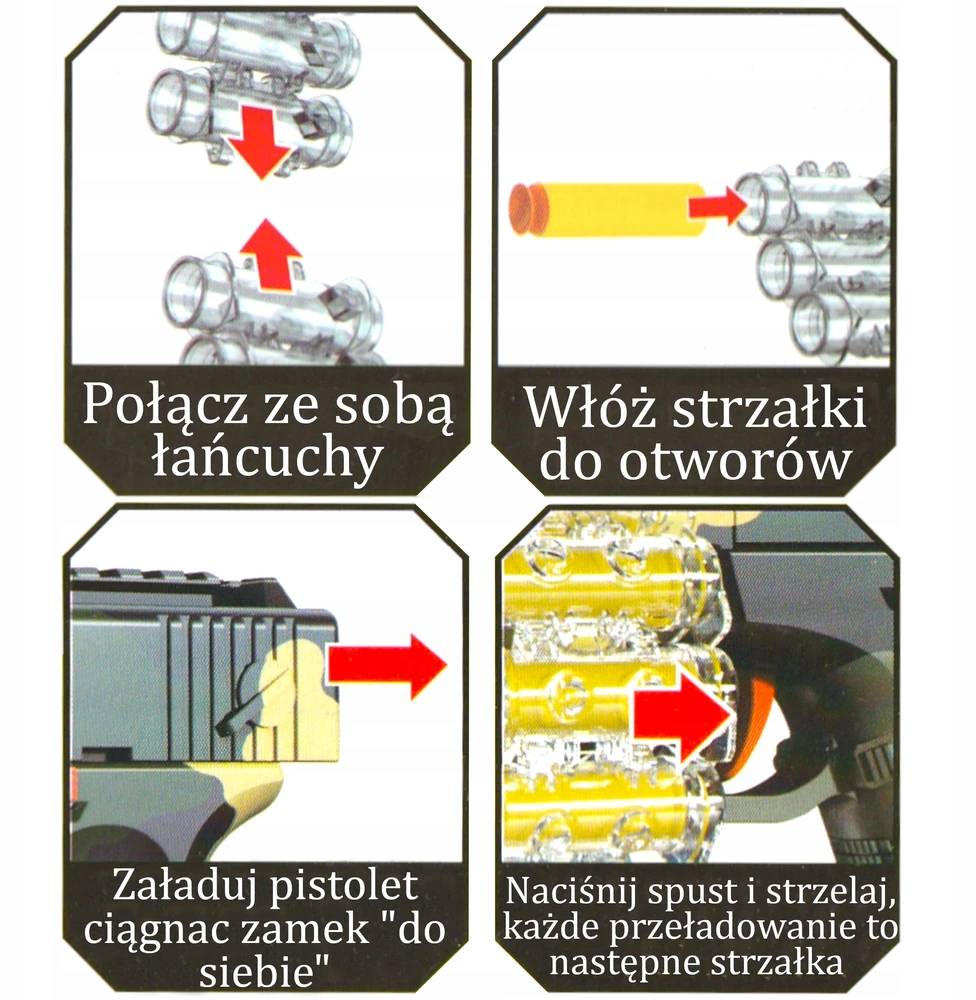 Žaislinis putplasčio strėlyčių pistoletas, 20 vnt.