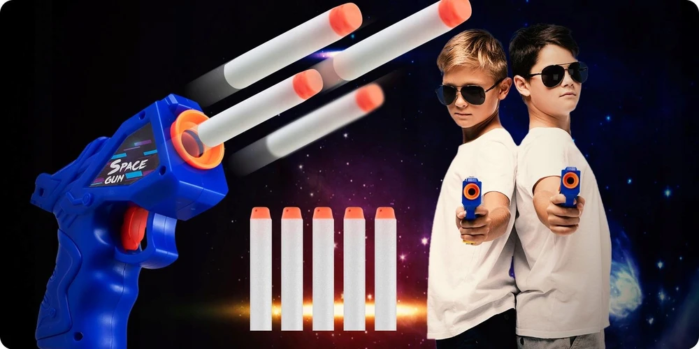 Žaislinis putplasčio strėlyčių pistoletas Webski, 5 vnt.