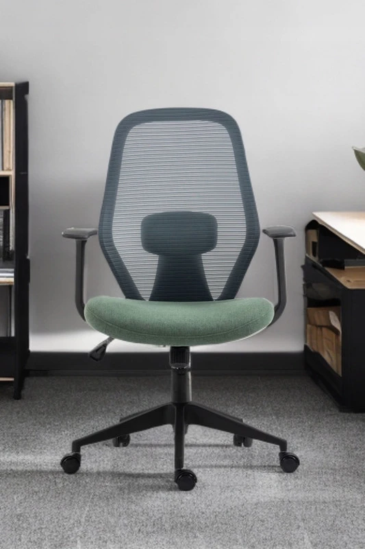 Žalia ergonominė biuro kėdė su tinkleliu