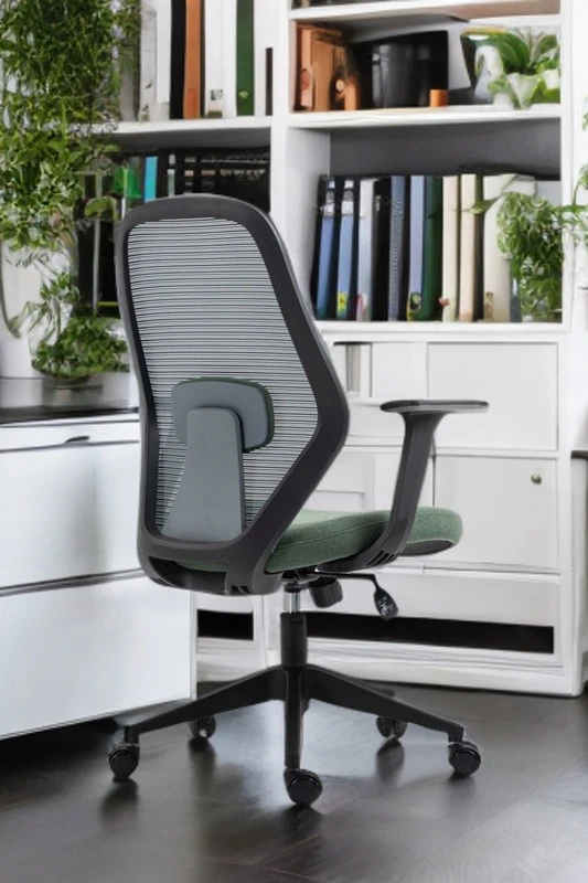 Žalia ergonominė biuro kėdė su tinkleliu