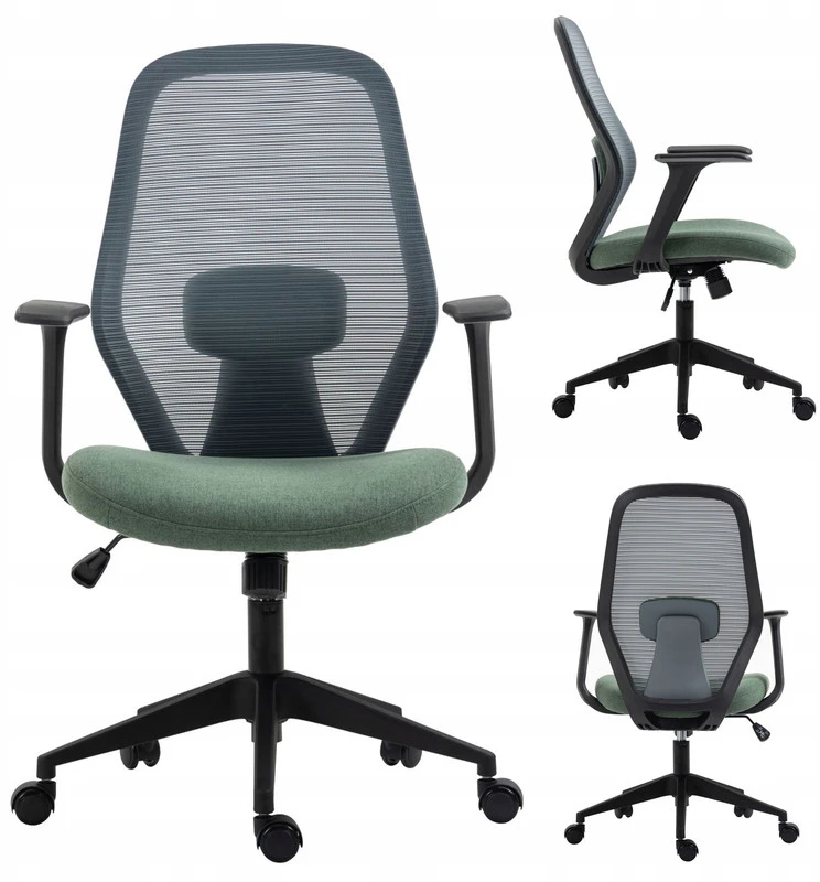 Žalia ergonominė biuro kėdė su tinkleliu