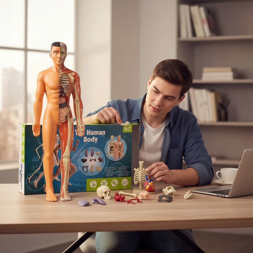 Žmogaus anatomijos 3D modelis Ramiz su organais
