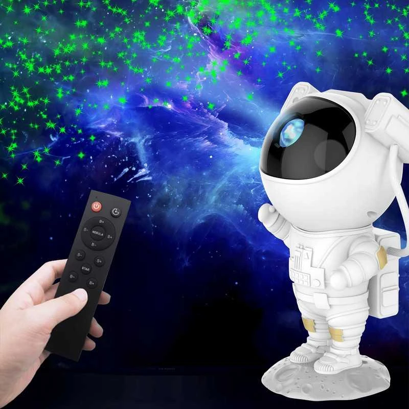 Žvaigždžių projektorius vaikams – astronauto naktinė lempa
