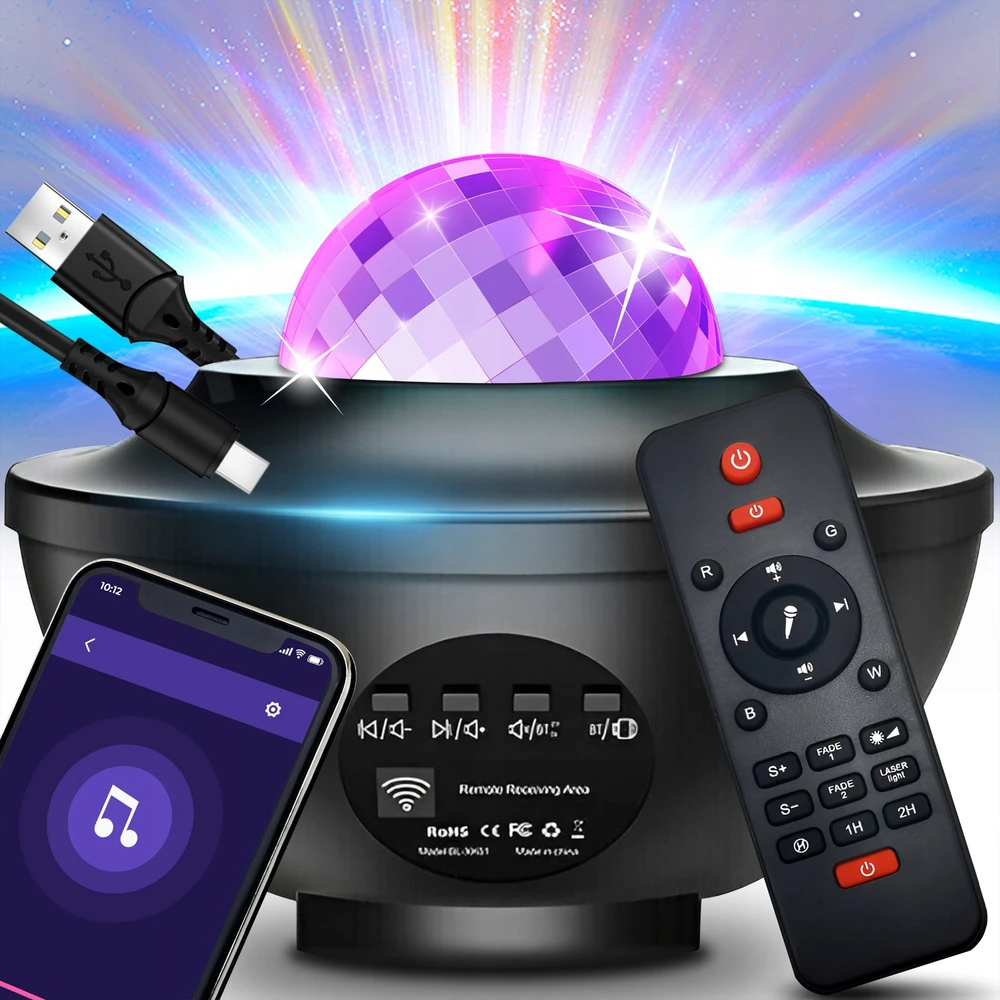 Žvaigždžių projektorius Xtech su „Bluetooth“