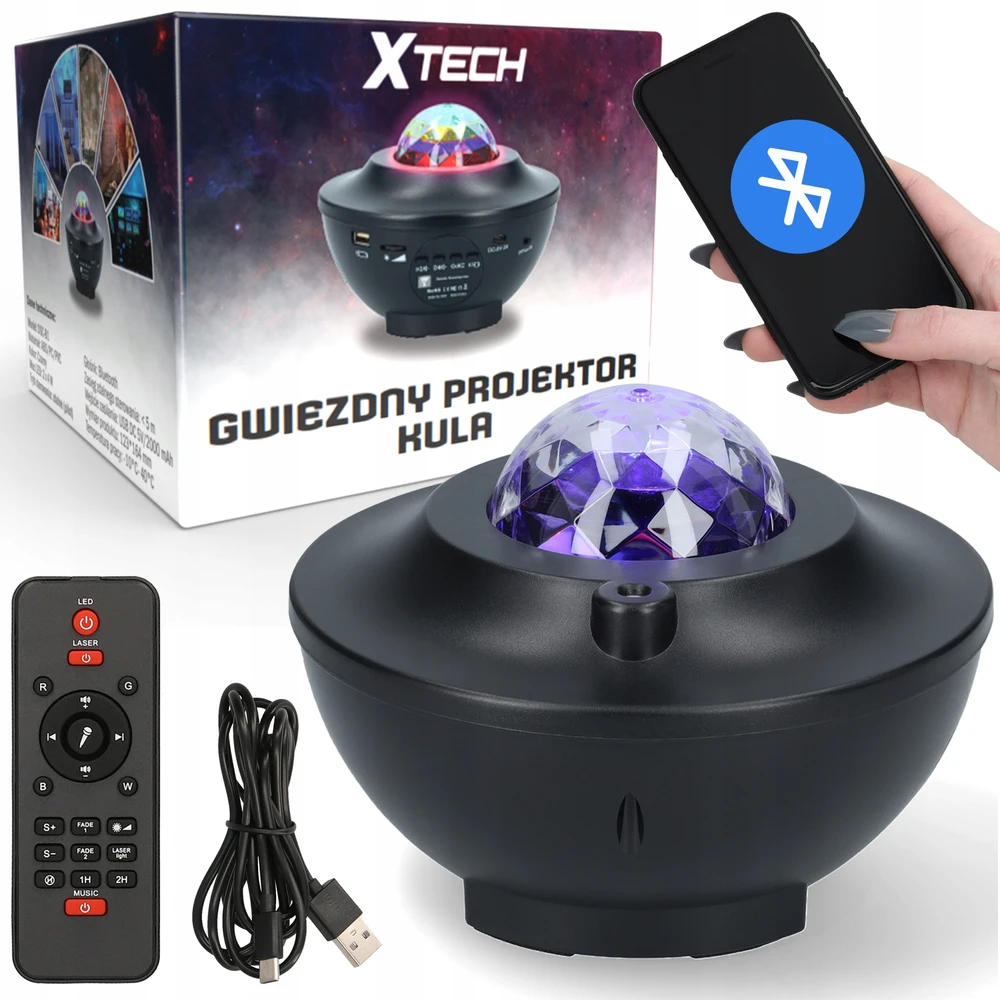 Žvaigždžių projektorius Xtech su „Bluetooth“