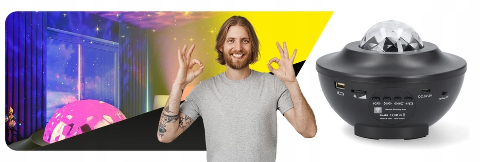 Žvaigždžių projektorius Xtech su „Bluetooth“