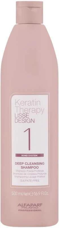 Alfaparf Milano Lisse Design Keratin Therapy giliai valomasis šampūnas, 500 ml