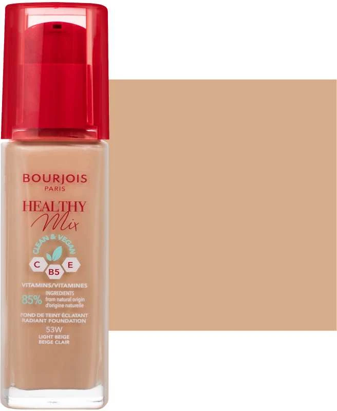 Makiažo pagrindas ,,Bourjois Healthy Mix Radiant Foundation", spalva: 53W Light Beige, 30ml