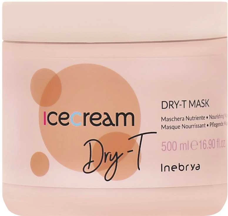 Inebrya Ice Kreminis Dry-T Mask maitinamoji plaukų kaukė, 500 ml