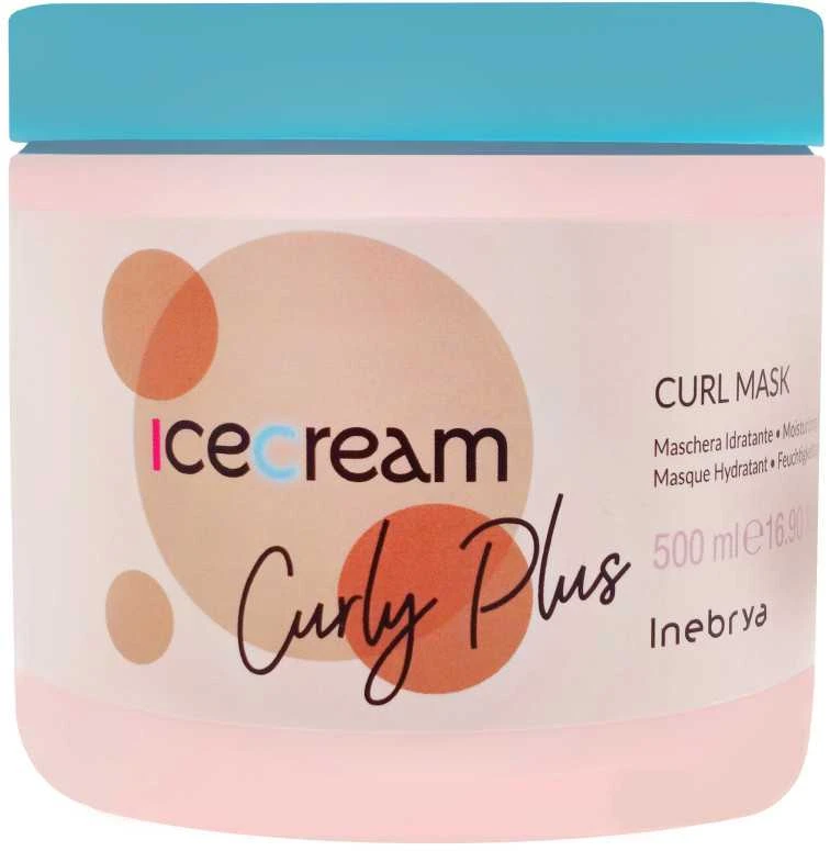 Inebrya Ice Kreminis Skirtas garbanotiems plaukams Plus - produktų asortimentas gražiems ir sveikiems garbanotiems plaukams, 500 ml