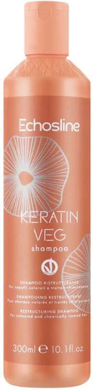 ECHOSLINE Keratin Veg atkuriantis šampūnas dažytiems ir pažeistiems plaukams, 300 ml