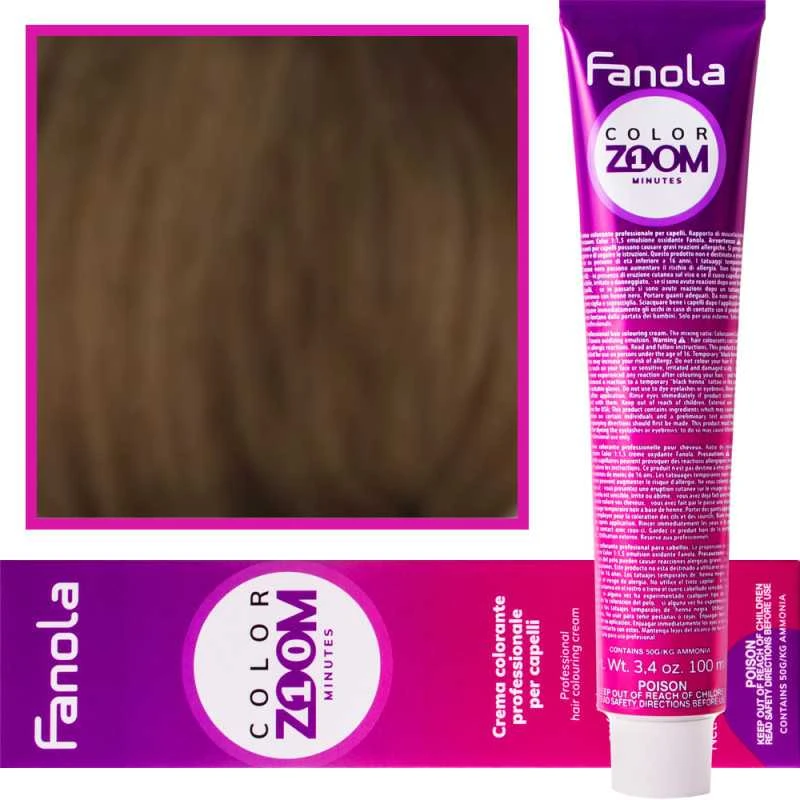 Fanola Color Zoom 7.4 dažų tūbelė su spalvos pavyzdžiu