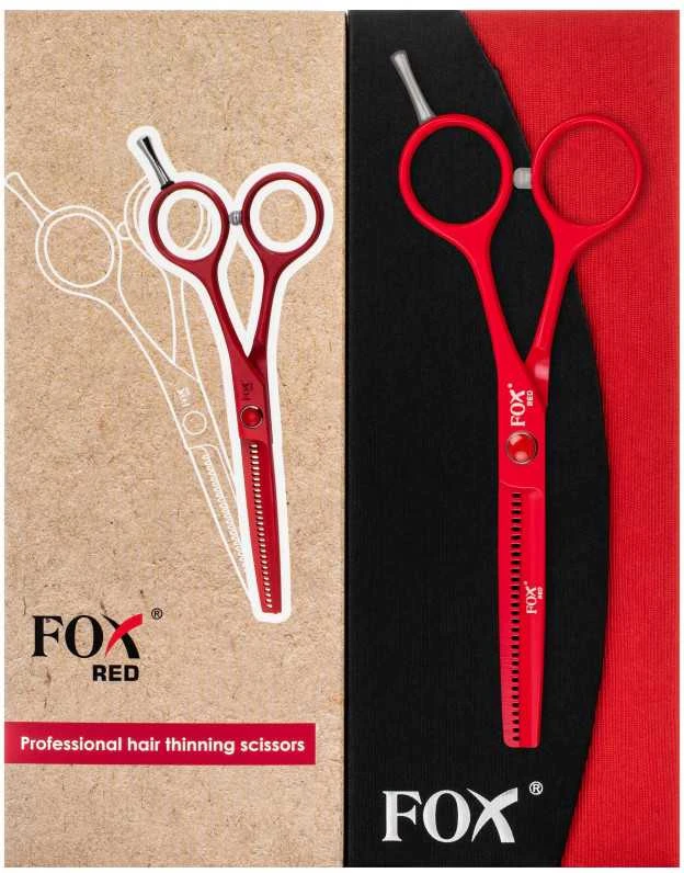 FOX hairdressing thinning shears - Raudona
