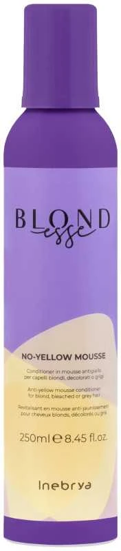 Inebrya Blondesse No-Geltona Mousse geltonus tonus neutralizuojantis plaukų kondicionierius, 250 ml