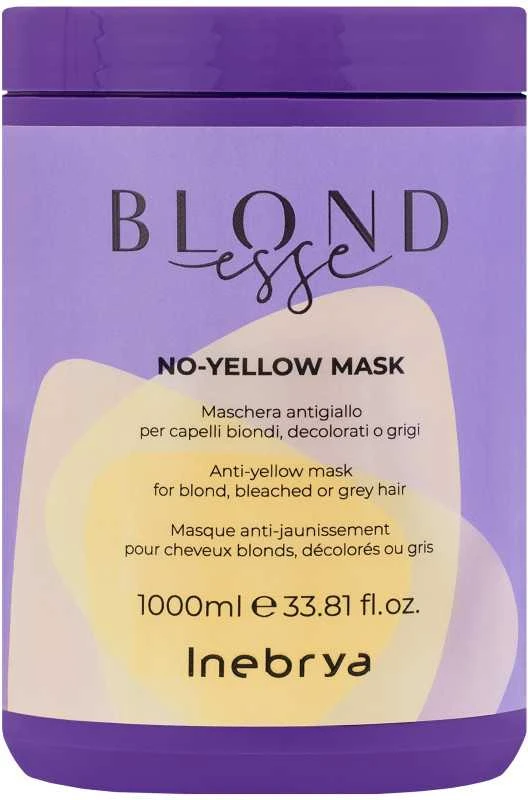 Inebrya Blondesse No Geltona Mask geltonus tonus neutralizuojanti plaukų kaukė, 1000 ml