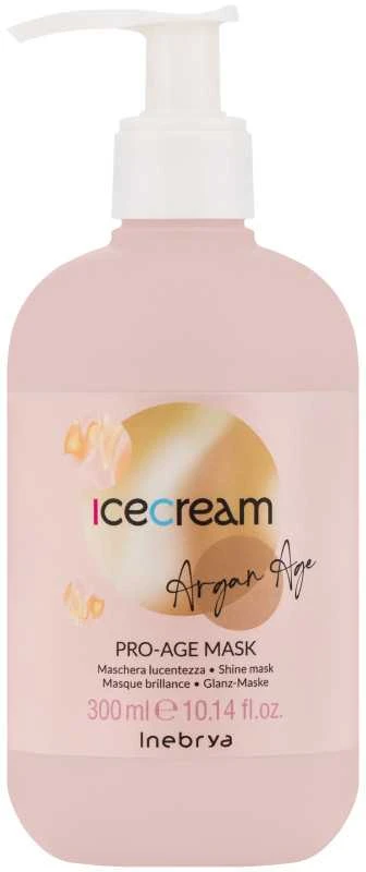 Inebrya Ice Kreminis Argan Age Pro-Age Mask atkuriamoji plaukų kaukė, 300 ml