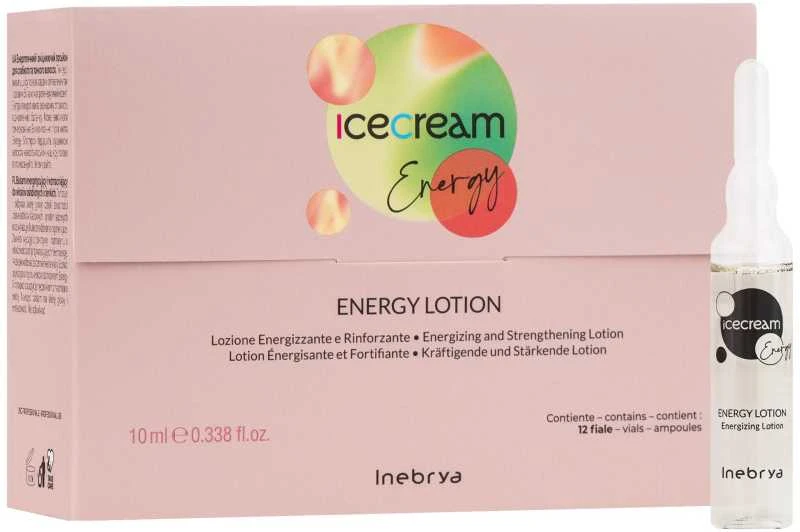 Inebrya Ice Kreminis Energy Lotion priemonė nuo plaukų slinkimo, 12 x 10 ml