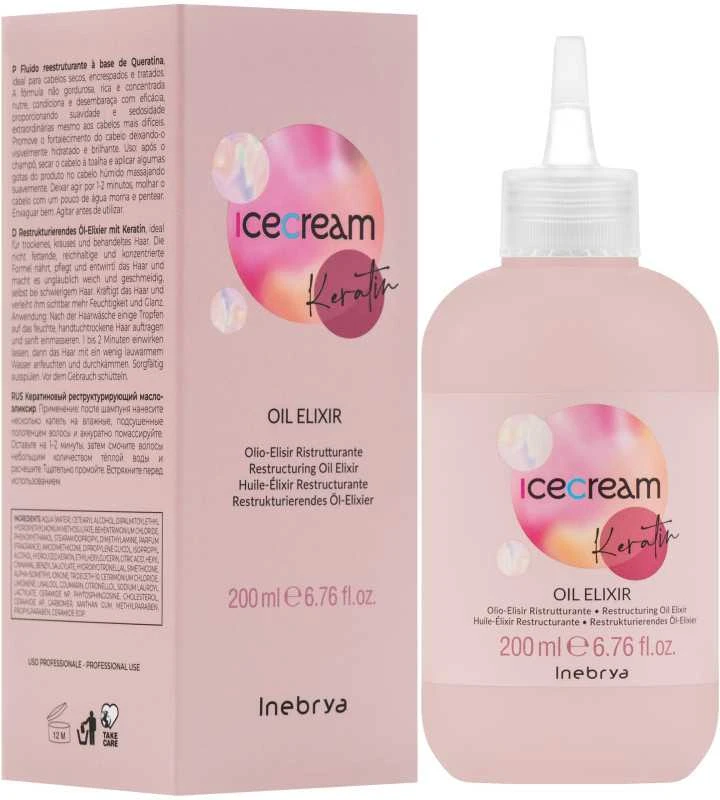 Inebrya Ice Cream Keratin plaukų eliksyro komplektas