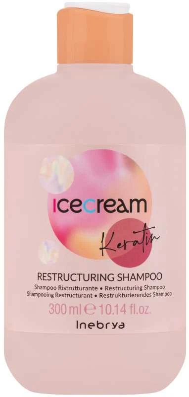 Inebrya Ice Kreminis Keratin Šampūnas atkuriamasis šampūnas plaukams su keratinu, 300 ml