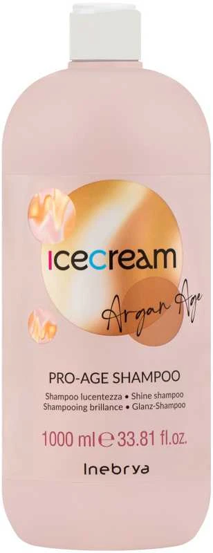 Inebrya Ice Kreminis Argan Age Pro-Age Šampūnas šampūnas su argano aliejumi, 1000 ml