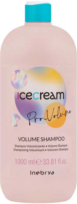 Inebrya Ice Kreminis Pro-Volume Volume Šampūnas apimties suteikiantis plaukų šampūnas, 1000 ml
