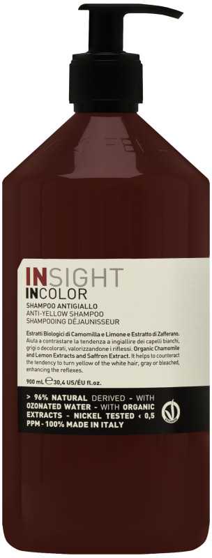Insight Professional INC107 INSIGHT INCOLOR ANTI-Geltonas Geltonus atspalvius neutralizuojantis šampūnas, 900 ml