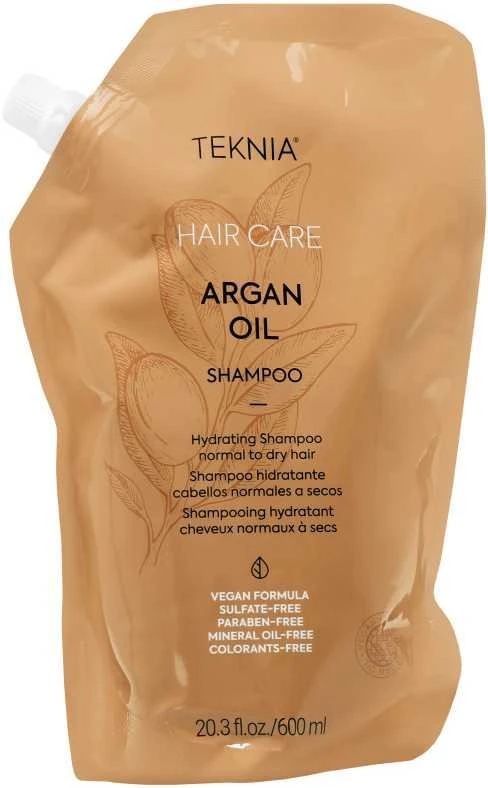 Lakme Teknia Argan Oil šampūnas 600 ml minkšta pakuotė