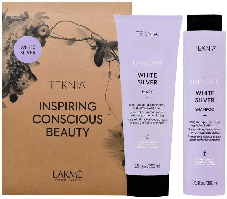 Lakmé Teknia Baltas Sidabrinis Pack, 300 ml +, 250 ml