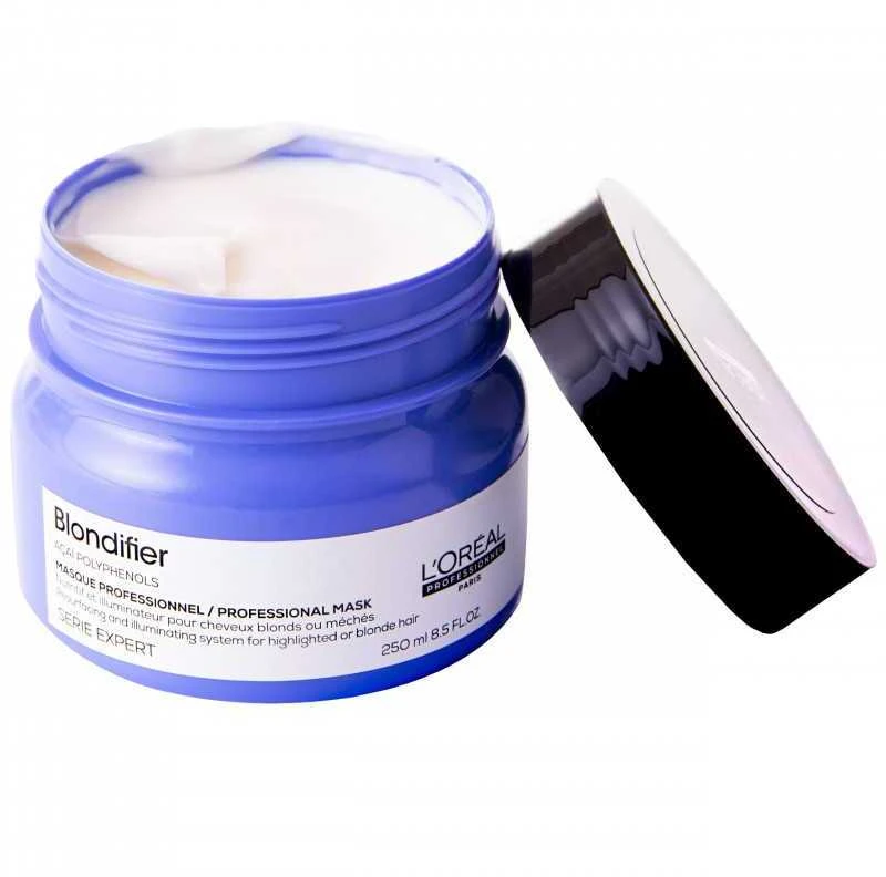L'Oreal Professionnel Serie Expert Blondifier Acai Polyphenols plaukų kaukė, atkurianti ir skaistinanti odą, 250 ml