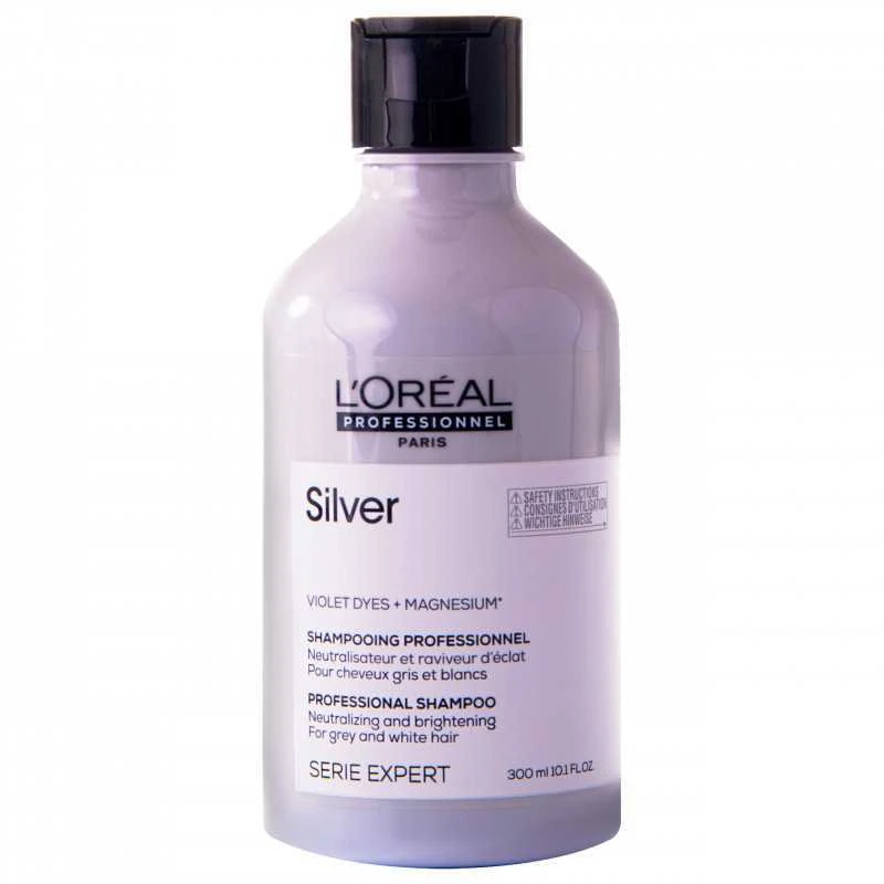 L'Oreal Professionnel Serie Expert Sidabrinis plaukų šampūnas neutralizuoja ir skaistina, 300 ml