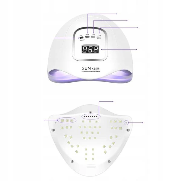 Profesionali, UV LED lempa nagams SUN X5 Max, balta
