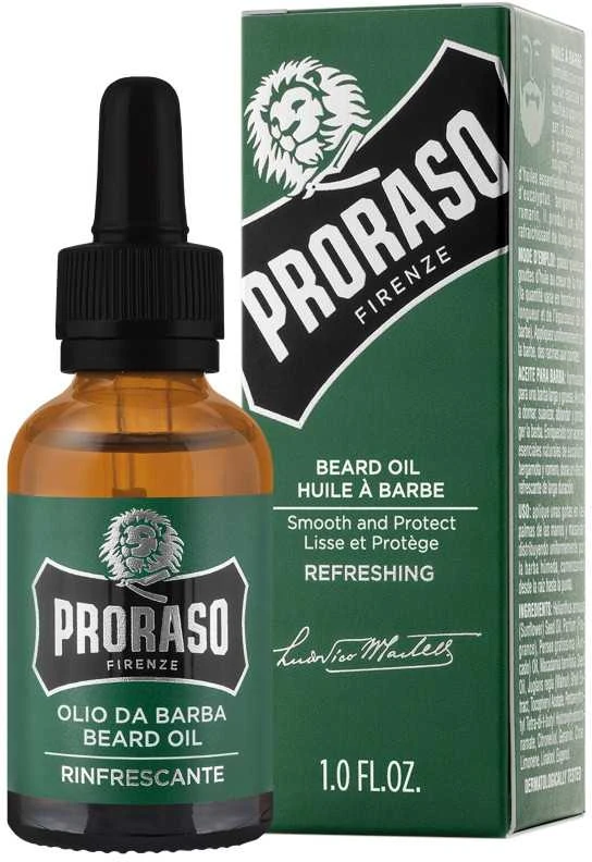 Proraso Refreshing Beard Oil - Gaivinamasis barzdos aliejus, 30 ml aprašymas - Prekės nuotrauka