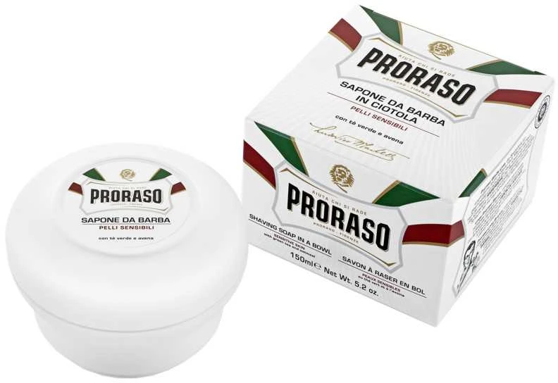 Skutimosi muilas jautriai odai Proraso White Line Shaving Soap In a Jar, 150 ml