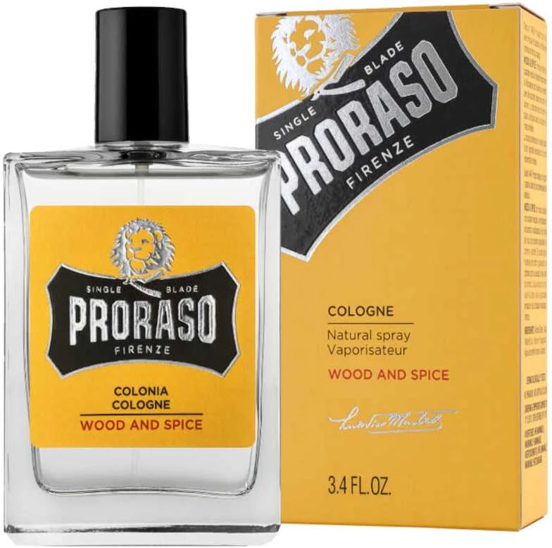 Proraso Wood & Spice Eau De Cologne Odekolonas, 100 ml aprašymas - Prekės nuotrauka