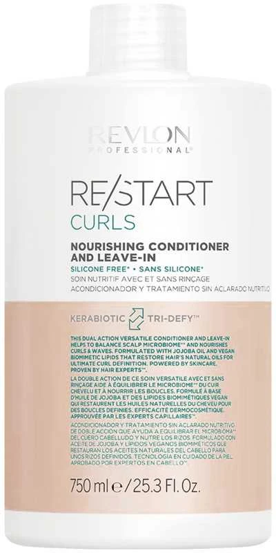 " Nenuplaunamas maitinamasis kondicionierius garbanotiems ir banguotiems plaukams Revlon Restart Curls, 750 ml