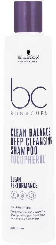 Giliai valantis šampūnas Schwarzkopf Bonacure Clean Balance Deep Cleansing Šampūnas Tocopherol 250ml