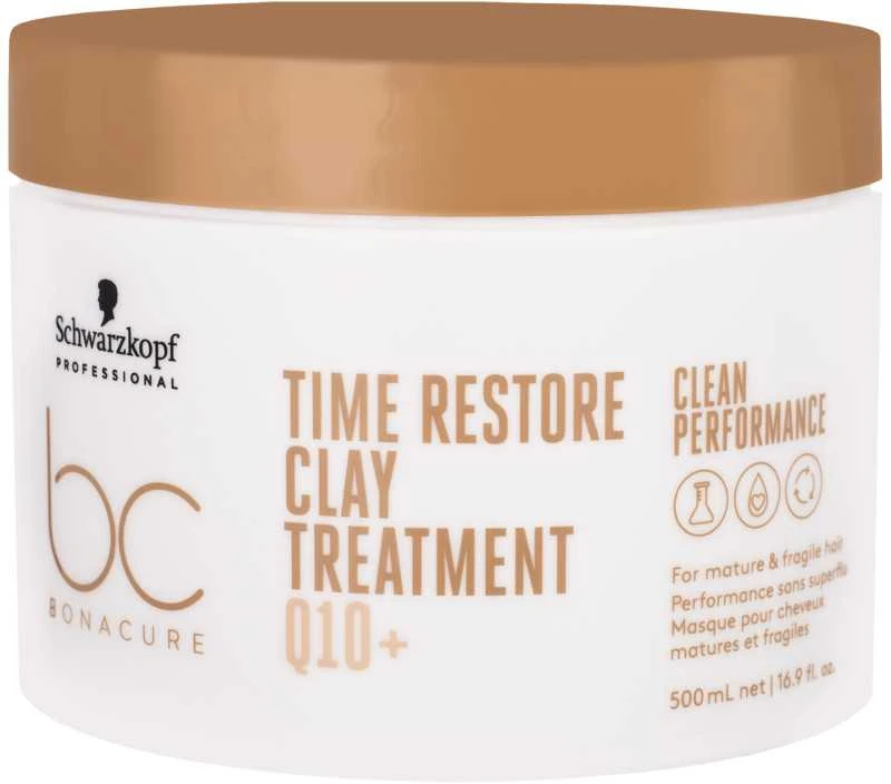 Intensyvaus poveikio kaukė Schwarzkopf Professional Bonacure Q10 Time Restore Clay Treatment 500ml