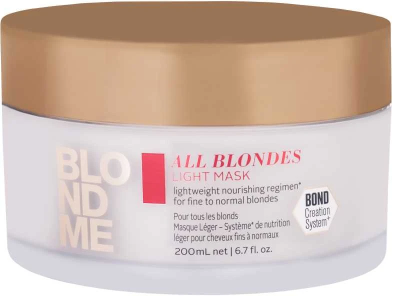 Lengvos tekstūros maitinamoji kaukė šviesintiems plaukams Schwarzkopf Professional BlondMe All Blondes Light Mask 200ml