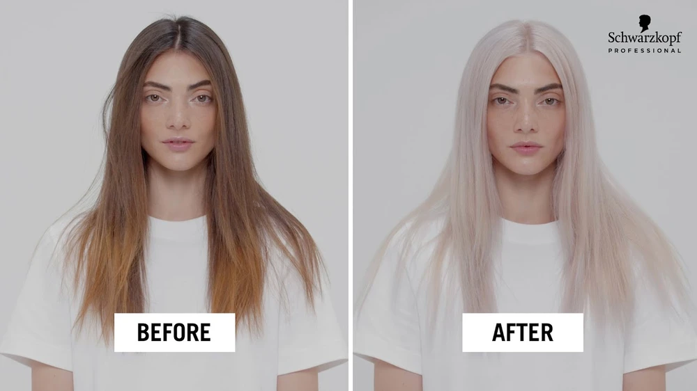 BlondMe plaukų tonavimo rezultatai prieš ir po